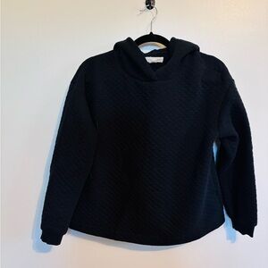 Ecothreads black quilted hoodie without drawstrings size medium